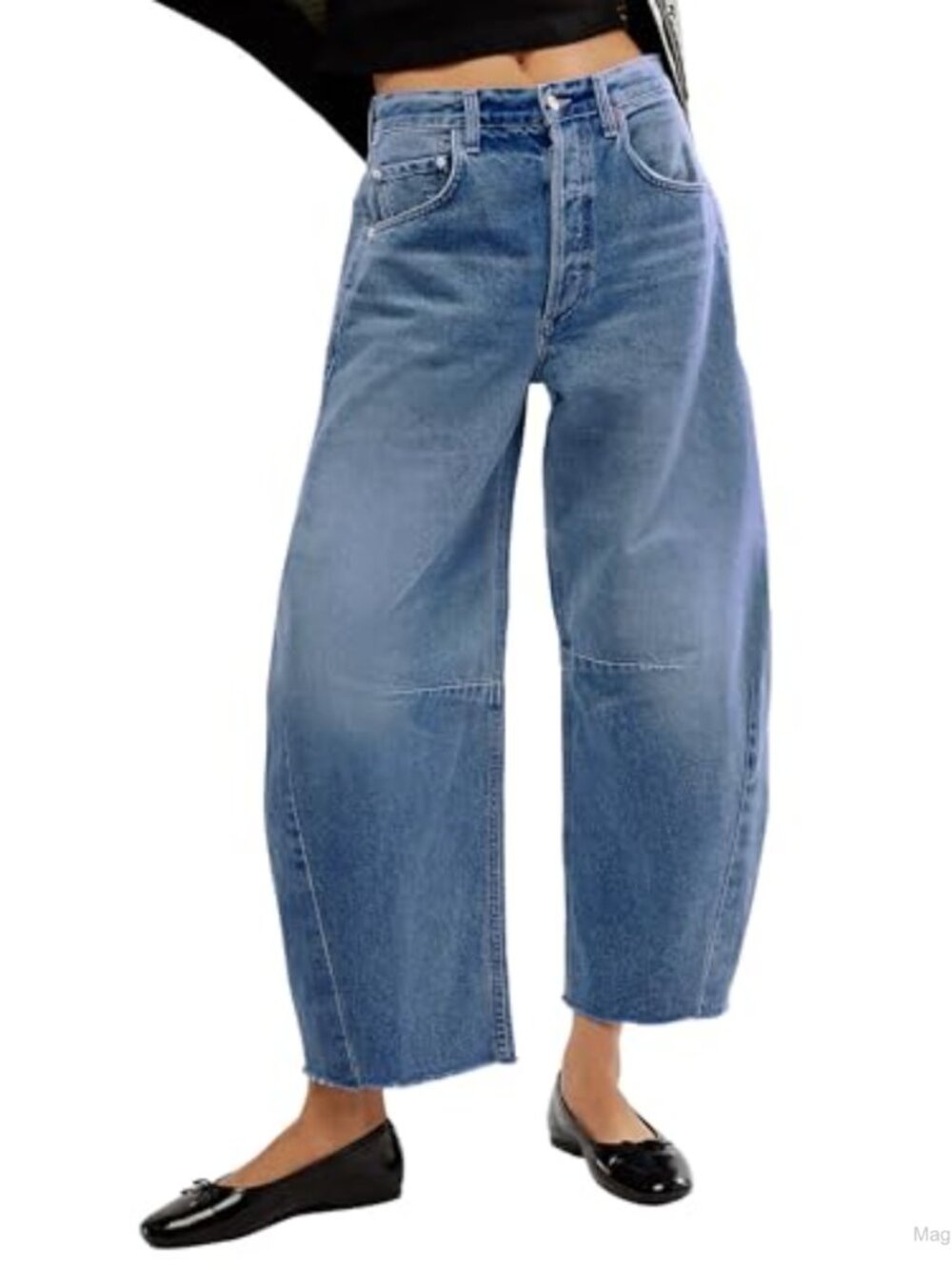 Barrel High Waisted Baggy Wide Leg Boyfriend Jeans
